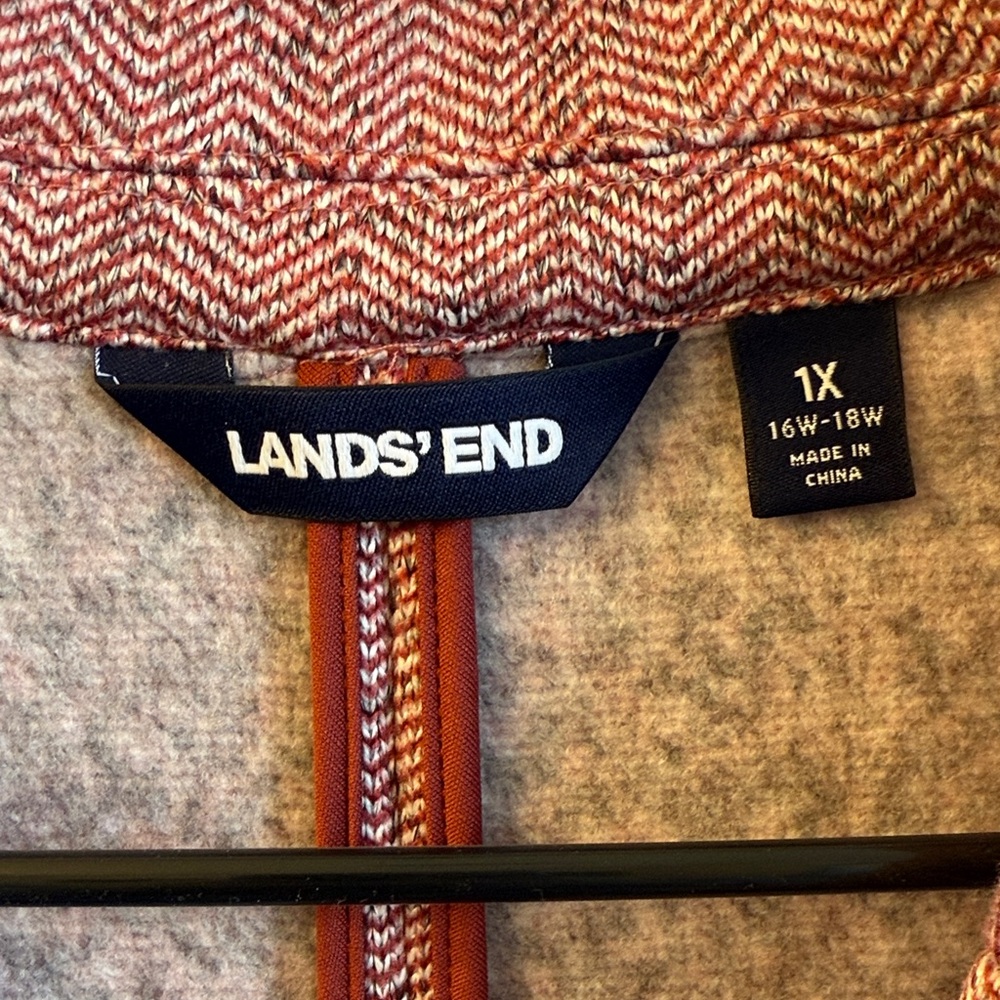 Lands' End Women's Herringbone Fleece Blazer - Picture 3 of 4